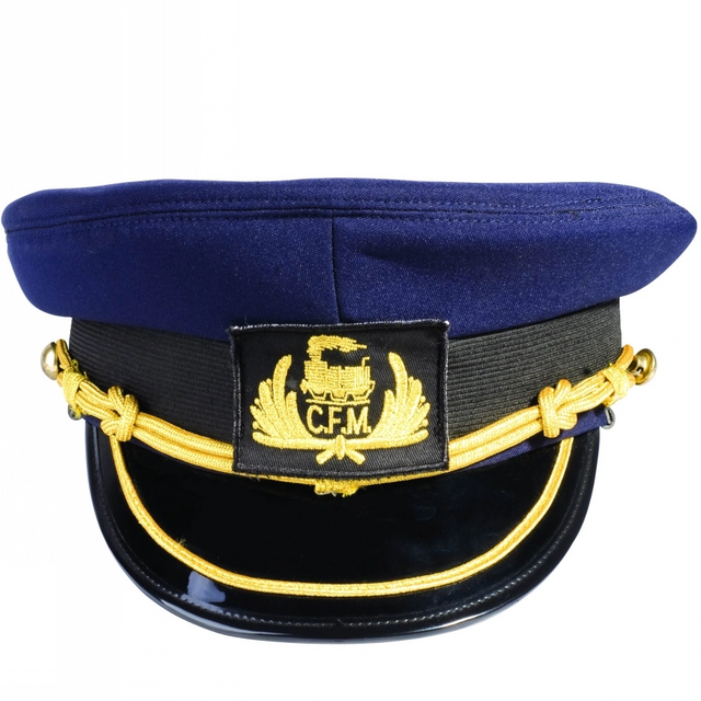 Gorra de uniforme ferroviario personalizada, sombrero de conductor de ferrocarril, gorra de pico de servicio de tren